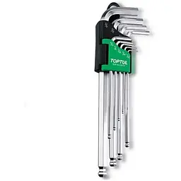 Ключ Toptul шестигранний дюймовий з кулею 1/16"-3/8" 9шт. (GBAL0901)