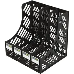 Лоток для паперів Buromax вертикальний 4  в 1 чорний (BM.6101)