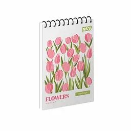 Блокнот пруж. А6 80арк. кліт. карт. обкл. ВД-лак Flowers.Soft Petals №152493/Yes/