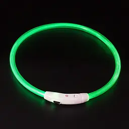 Нашийник для собак зелений 50см USB LED нашийник для цуценят з підсвічуванням відрізний - мініатюра 5
