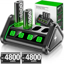 Зарядний пристрій OIVO NG-X518X Charging Dock + 4 АКБ 4800mWh для Xbox Сontrollers One/Series [128697] - мініатюра 2