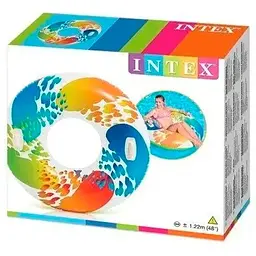 Надувне коло з ручками Intex ЦБ-00257198 різнокольорове - мініатюра 3