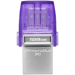 Kingston Накопичувач 128GB USB 3.2 Gen1 + Type-C DT microDuo 3C R200MB/s