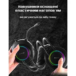 Навушники Ігрові XTRIKE ME Дротові навушники з мікрофоном та RGB підсвіткою , навушники для пк, Чорний
 - мініатюра 7