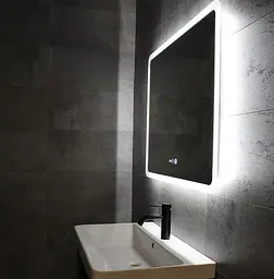 Дзеркало Dusel DE-M3011 75x120 см Сенсорне включення + підігрів + годинник / темп, Білий - мініатюра 9