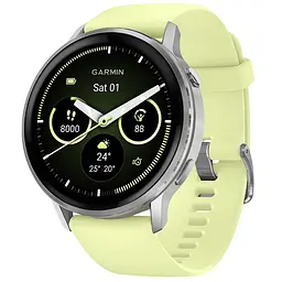Смарт-годинник Garmin Venu 4 45mm Сріблястий Bezel with Citron Silicone Band (010-03014-02)