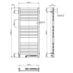 Електрична рушникосушка Navin Largo 500x1200 Sensor правобічна з таймером, білий оксамит 12-028153-3680, Білий матовий, Праве, Електронний - мініатюра 6