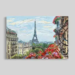Інтер'єрна картина Париж, Єлисейські Поля, Ейфелева Вежа, Paris, France, la Tour Eiffel, інтер'єрний декор, 60×90 см (id0794)