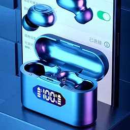 Бездротові навушники TWS X37 Bluetooth із зарядним кейсом та індикатором заряду Чорні - мініатюра 3