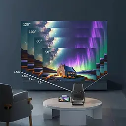 Портативний домашній проектор Q100 з WiFi та пультом для перегляду фільмів Full HD Широкоекранний 16:9 Чорний - мініатюра 9