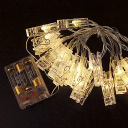Світлодіодна гірлянда LED Technology з прищіпками для фото 20 led 3 метри на батарейках - мініатюра 2