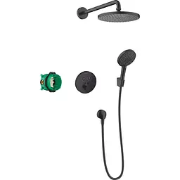 Душова система прихованого монтажу Hansgrohe Raindance S 240 1jet ShowerSelect S з термостатом Matt Black 27959670, Чорний матовий