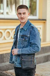 Сумка чоловіча через плече планшет шкіряна чорна (BON6165) - мініатюра 9