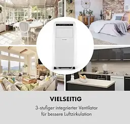 Кондиціонер мобільний KLARSTEIN Metrobreeze Rome 10 000 BTU/3,0 кВт EEC A+ 49 м2 10029856 - мініатюра 2