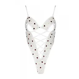 Еротичний боді з малюнком Passion LOVELIA BODY L/XL, white - мініатюра 5