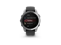 Смарт-годинник Garmin Fenix E 47mm AMOLED Stainless Steel with Black Silicone Band (010-03025-02/00) - мініатюра 6