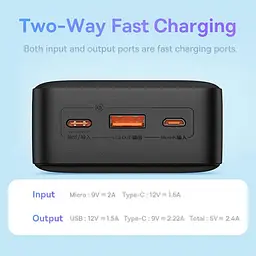 Портативний ЗП Baseus Airpow 20W 30000mAh (PPQD09010) Black - мініатюра 8