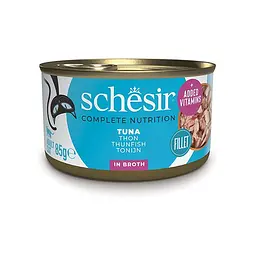 Вологий корм для котів Schesir Tuna Шезір тунець у бульйоні натуральні консерви банка 85 г (750105)