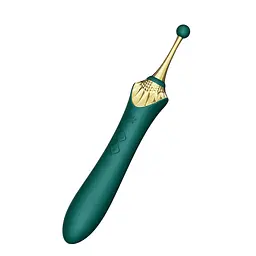 Мультифункціональний вібратор Zalo - Bess 2 Turquoise Green, 4 насадки, підігрів - мініатюра 4