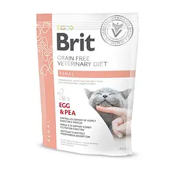 Дієтичний сухий корм Brit GF VetDiet Cat Renal для кішок, при захворюваннях нирок з яйцем та горохом 400 г (арт.170958/528332)