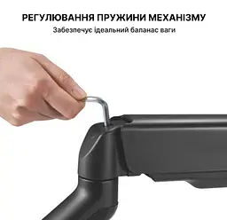 Настільний кронштейн для двох моніторів 17–32 дюйми OfficePro OPMA-502, чорний - мініатюра 15