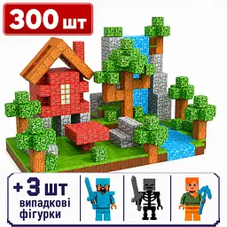 Магнітний конструктор Minecraft 300 шт по грі Майнкрафт Цегляний будинок Mk001002.3 - мініатюра 2