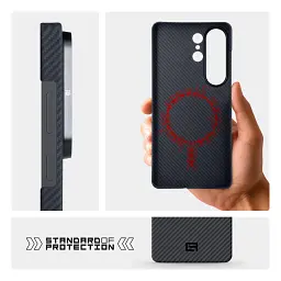 Чохол ArmorStandart BlackIcon Aramid Twill MagCase для Samsung S26 Ultra Black - мініатюра 7