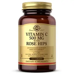 Вітаміни та мінерали Solgar Vitamin C 500 mg with Rose Hips, 100 таблеток