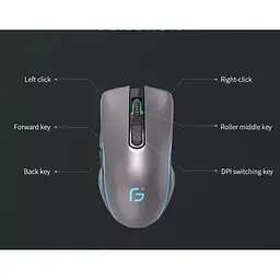 Мишка бездротова ігрова Gamousе X9 з акумулятором та підсвіткою Gray 2.4G Bluetooth - мініатюра 3