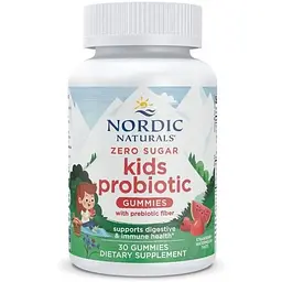 Пробіотики для дітей Nordic Naturals без цукру смак полуниці та кавуна 30 жувальних таблеток