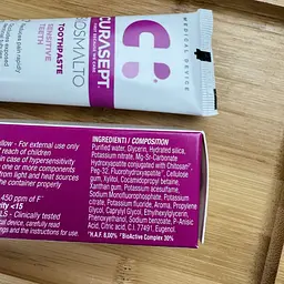 Набір для зменшення чутливості зубів Curasept Biosmalto Sensitive (зубна паста 75 мл + ополіскувач 300 мл) - мініатюра 2