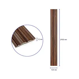 Рейка декоративна Wall Sticker PS 2900х120х12 мм Бронзовий венге SW-00002144- - мініатюра 3