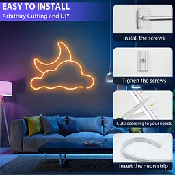 Світлодіодна стрічка Lucienstar Led Neon Rope Lights - 5M Flexible Led Neon Rope Lights Control з пультом дистанційного керування - мініатюра 5