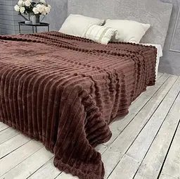 Плед-покривало євро Koloco Шарпей Смуга 4 см 20206 200х230 см шоколадний