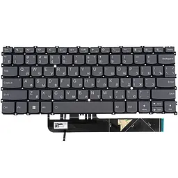 Клавіатура для ноутбука LENOVO (ThinkBook: 13s G4 series) rus темно-сірий без кадру підсвічування клавіш