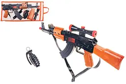 Іграшковий автомат механічний тріскачка Калаш Джек 810 Golden Gun