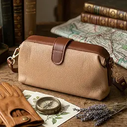 Стильний клатч з цікавою клямкою з натуральної шкіри Vintage 22423 бежевий - мініатюра 4