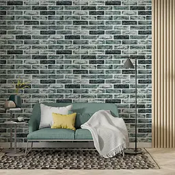 Самоклеюча 3D панель Sticker Wall 700x700x5мм Клінкер синій цегла 413 SW-00000768 - мініатюра 5