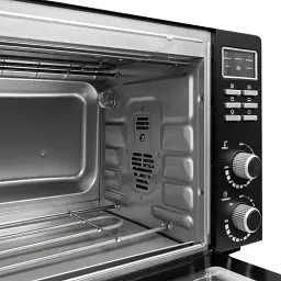 Електродуховка Liberton LEO-501E Black, 2000W, 50л, 70-250 °C, 3 режими приготування, конвекція, підсвічування, гриль, деко, тримач для деки та рожна, піддон для жиру, рожен - мініатюра 6