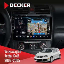 Штатна магнітола Volkswagen Golf 2003-2008 Climate Decker D10-011 4x64, DSP, 4G, 360 Decker (НФ-00006605)