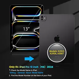 Чохол-клавіатура OMOTON для планшета iPad Pro 13" M4 2024 з під'єднанням через Bluetooth та тачпадом чорний (SKU-149) - мініатюра 5