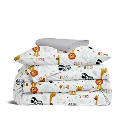 Дитяча постільна білизна в ліжечко SAFARI ANIMALS CS1, помаранчевий (AnimalsHelloSafapi_52Grey_140)