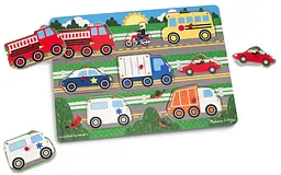 Дерев'яна рамка-вкладиш Melissa&Doug Вгадай машинку 8 елементів (MD19051) - мініатюра 3