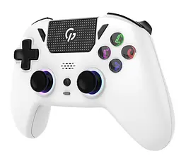 Геймпад Bluetooth джойстик GamePro GPS-13W Bluetooth 5.3/USB (PC/iOS/Android/PS3/PS4) DualShock RGB White - мініатюра 2