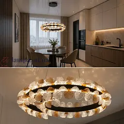 Сучасна підвісна LED люстра Diasha MD2511/600CG графіт 85W з пультом до 20 м2 - мініатюра 2