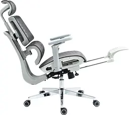 Офісне ергономічне крісло GT Racer B-2450 White/Gray - мініатюра 9