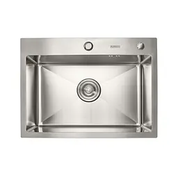 Кухонна мийка Platinum Handmade 580x430x220 (товщина 3,0/1,5 мм корзина та дозатор в комплекті), Нержавіюча сталь