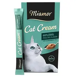 Рідкі ласощі для котів Miamor Cream Gefl&gel МІАМОР Птах крем 6 шт по 15 г