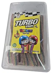 Мармеладна стрічка TURBO SOUR BELT RAINBOW У/Ц, 1200 г х 8 бл