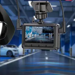 Відеореєстратор Hoco DV3 2.45-inch display with rear camera (1080P+720P) Black - мініатюра 3